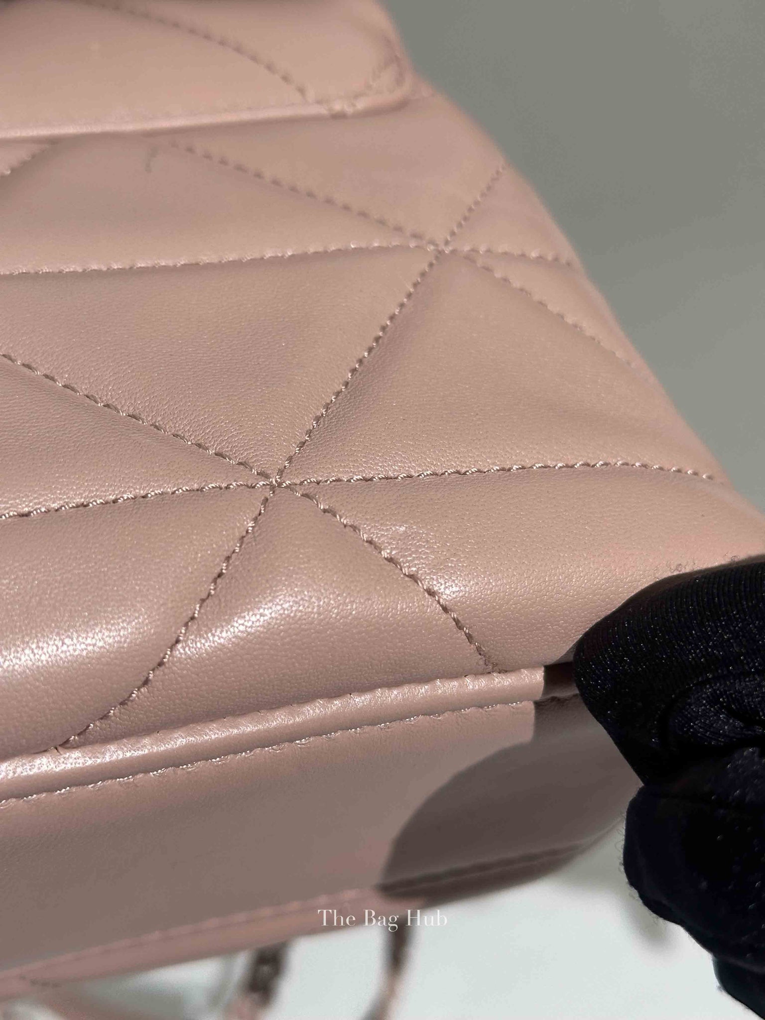 Prada Cipria Nappa Triangle Stitched Small Spectrum Flap Bag