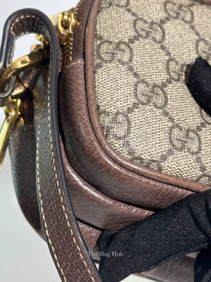 Gucci Brown/Ebony GG Supreme Ophidia Triple Zip Crossbody Bag