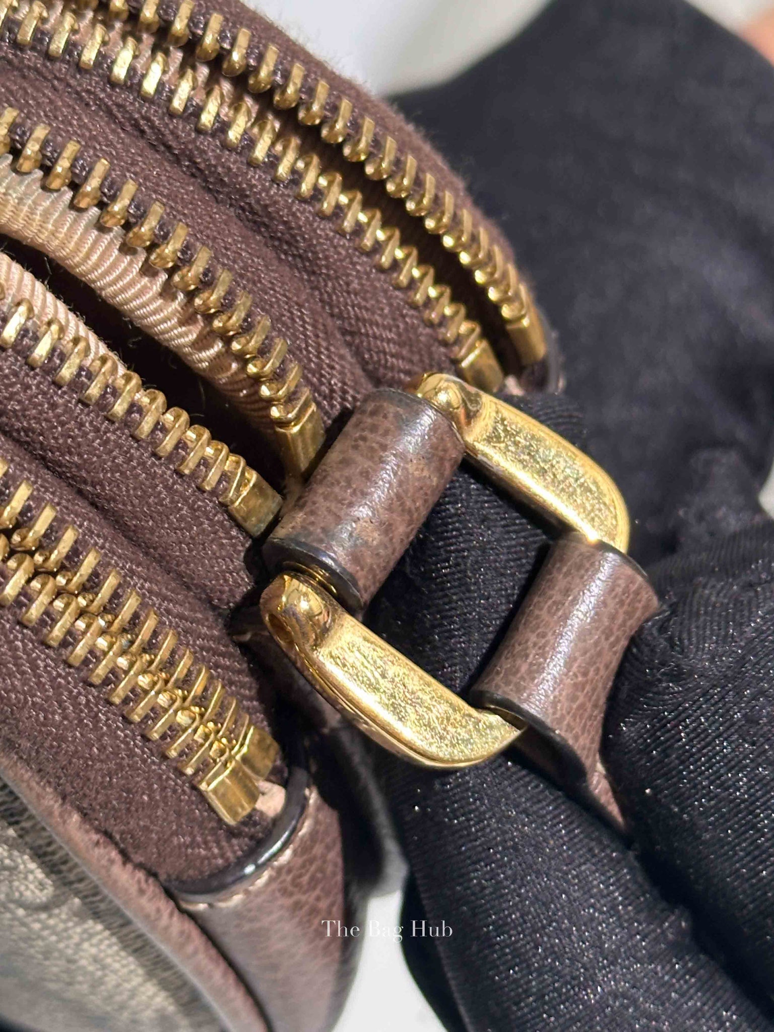 Gucci Brown/Ebony GG Supreme Ophidia Triple Zip Crossbody Bag