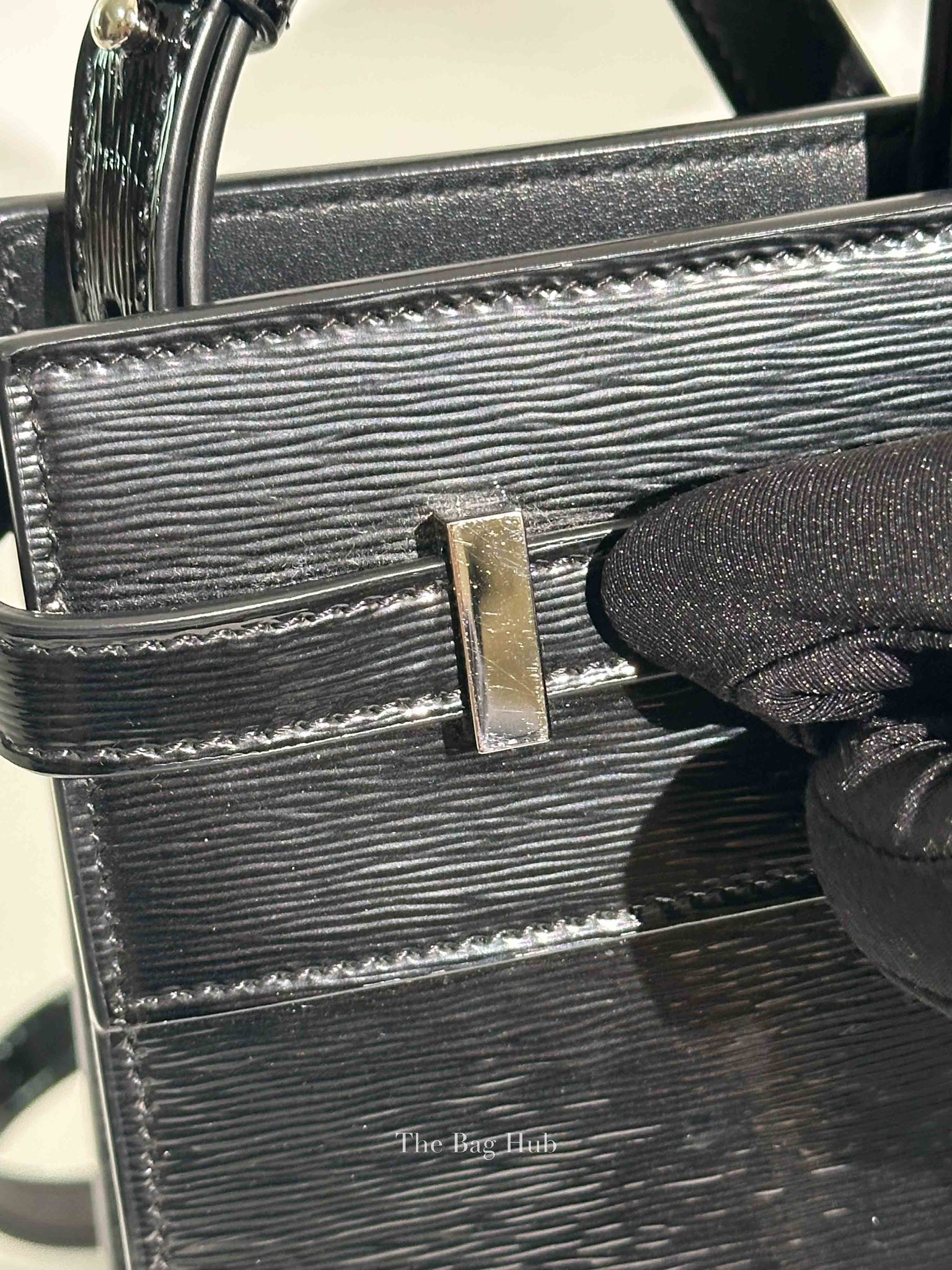 Saint Laurent Black Patent Small Manhattan Shopper Tote Bag