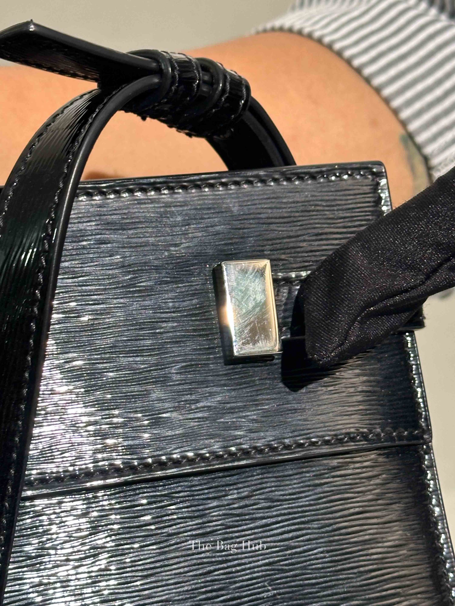 Saint Laurent Black Patent Small Manhattan Shopper Tote Bag