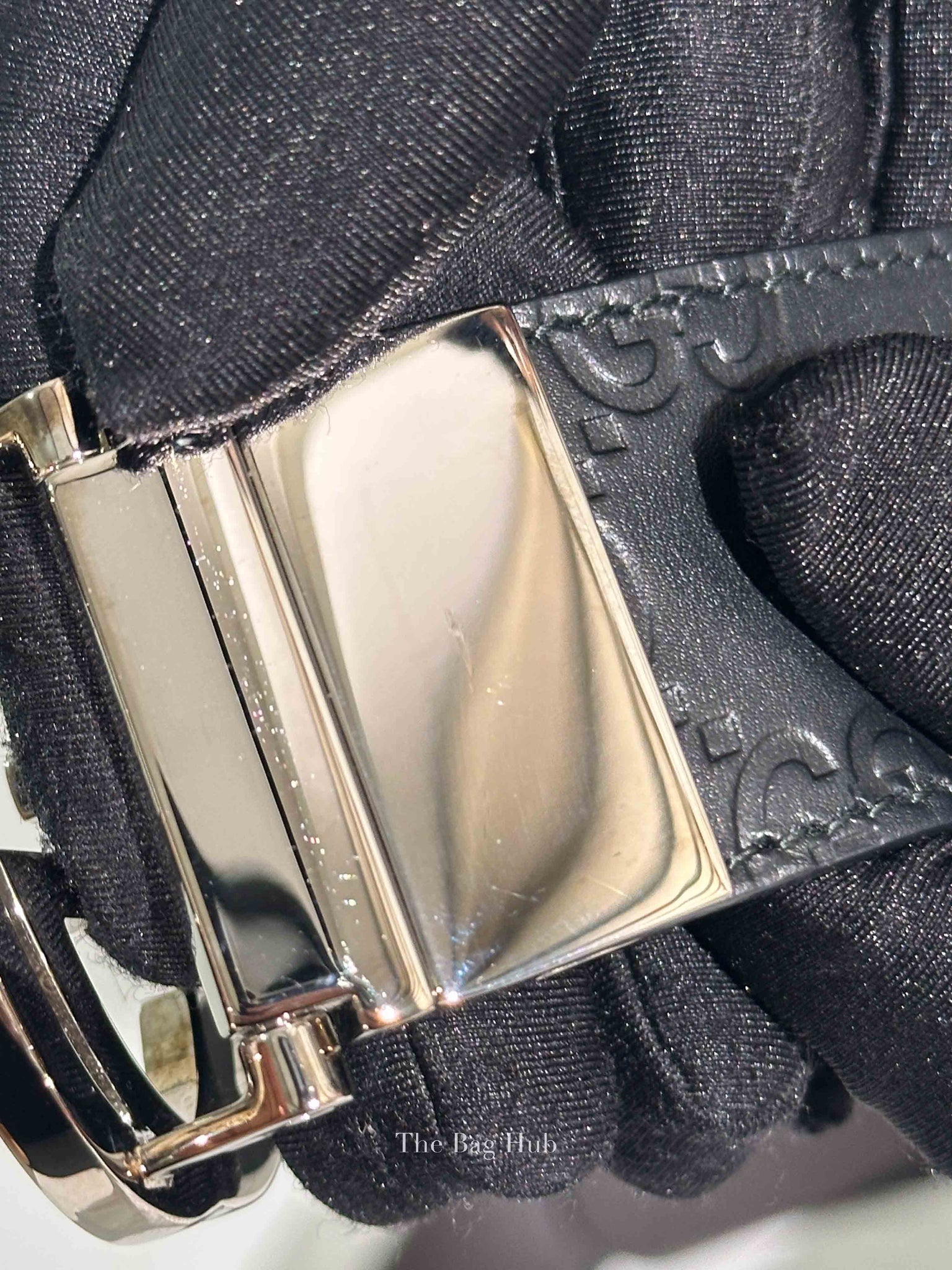 Gucci Black Cocoa Leather Guccissima Signature Interlocking G Reversible 37mm 85/34 Belt
