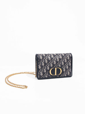 Dior Blue Oblique Jacquard 2-in-1 30 Montaigne Pouch