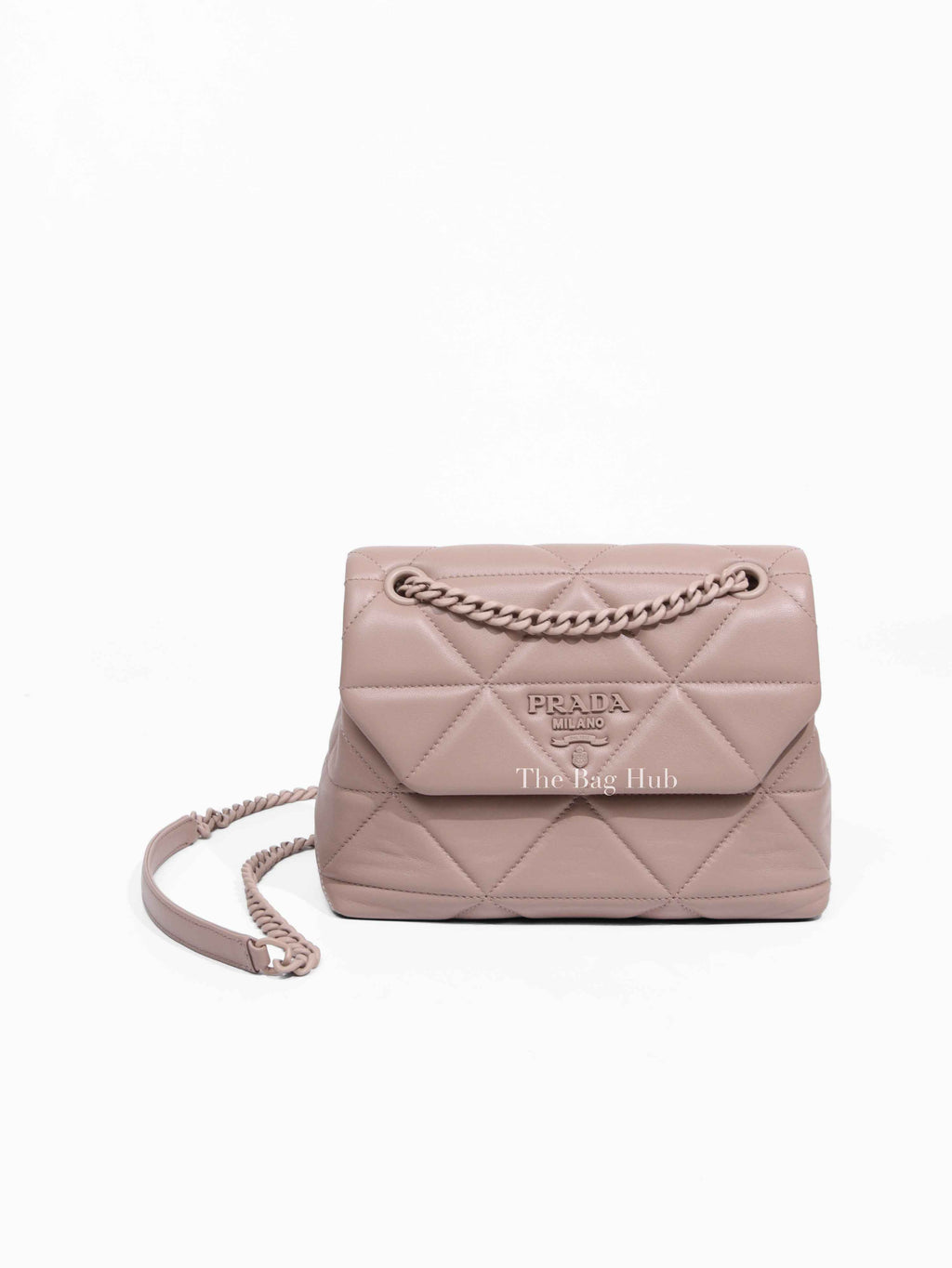 Prada Cipria Nappa Triangle Stitched Small Spectrum Flap Bag