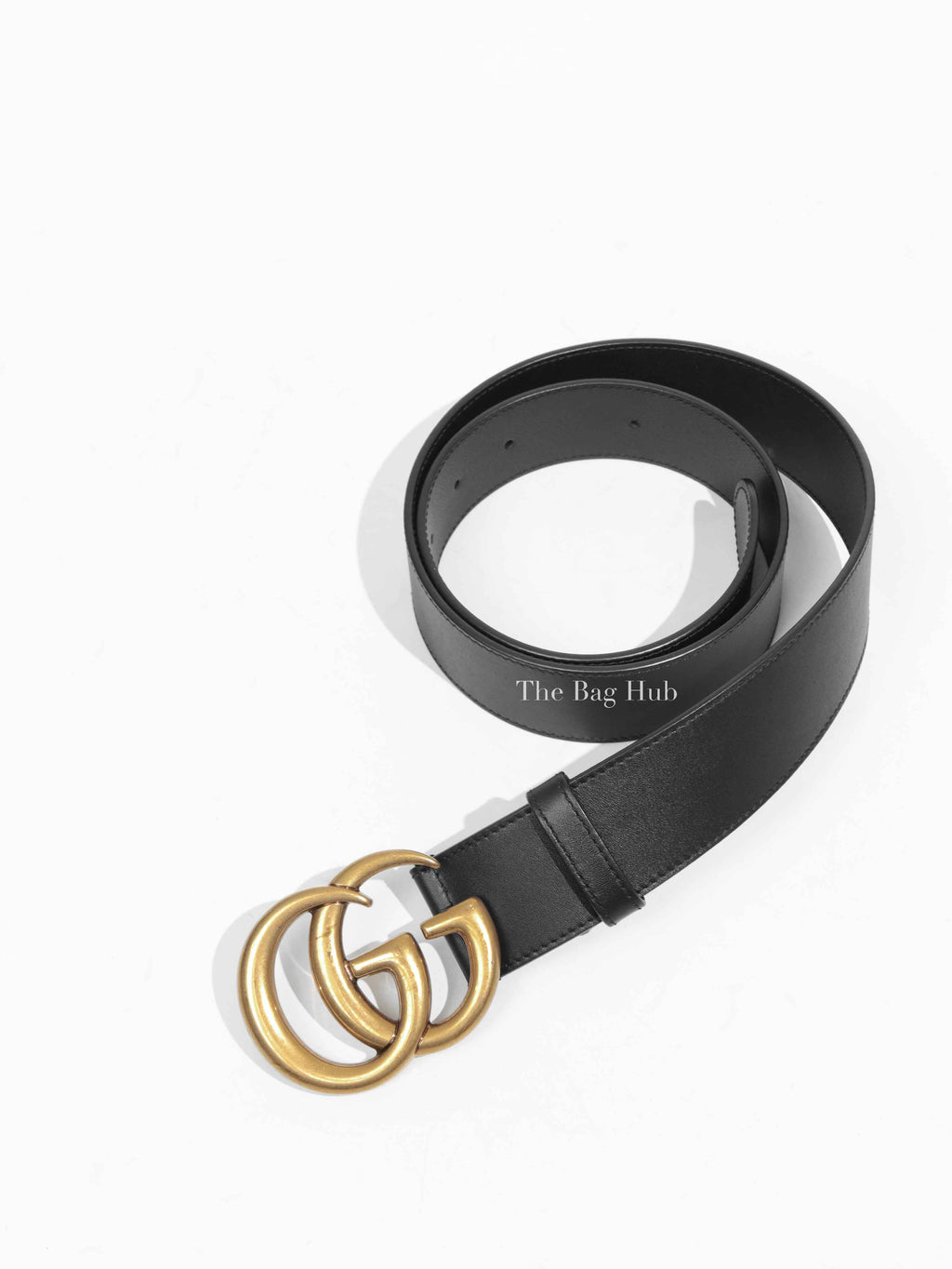 Gucci Black Leather GG Marmont 40mm Belt Size 85