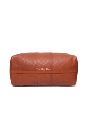 Louis Vuitton X NBA Ball Brown Grain Cowhide Monogram Embossed Keepall 55 Bag