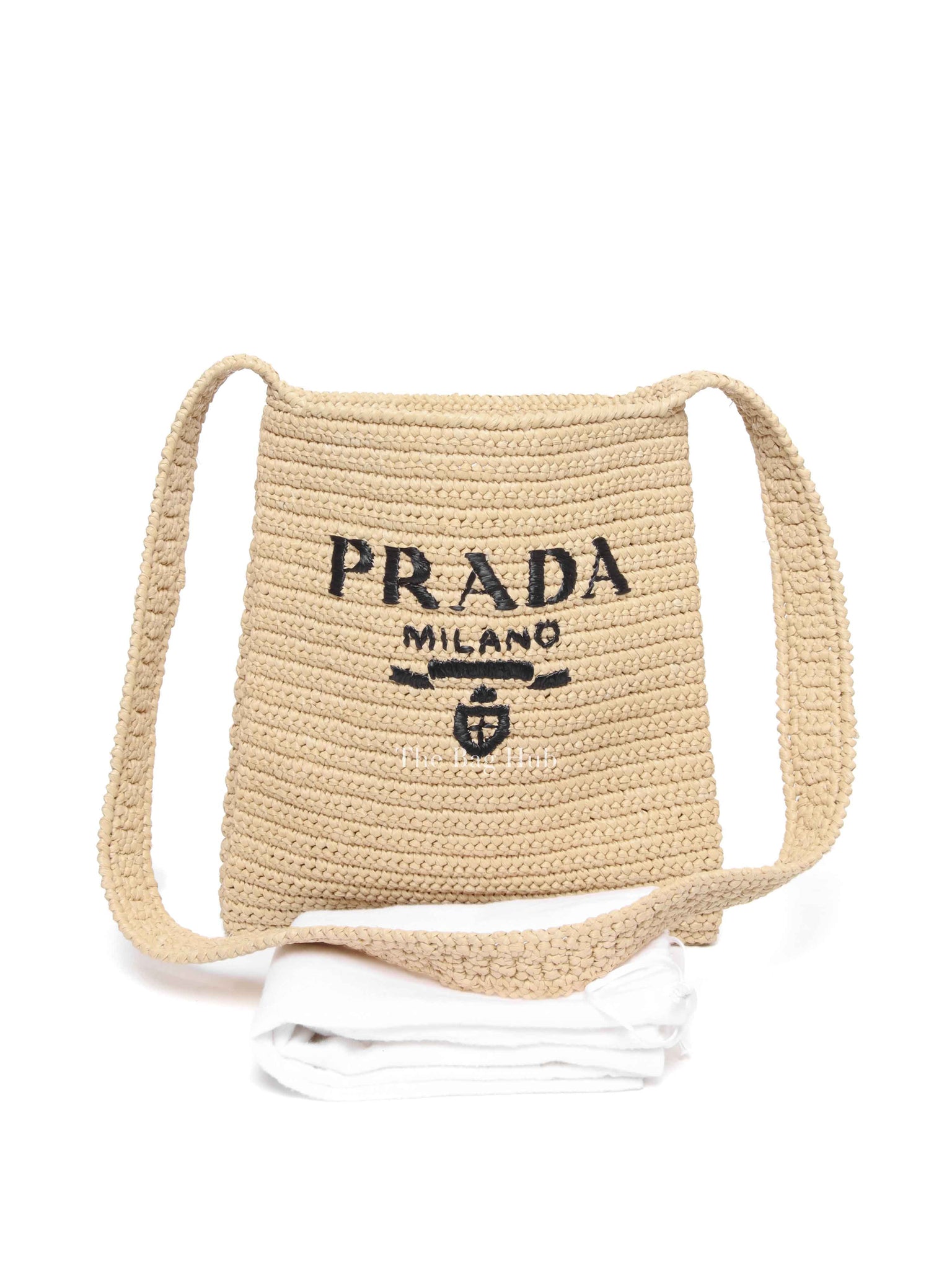 Prada Natural Raffia Shoulder Bag