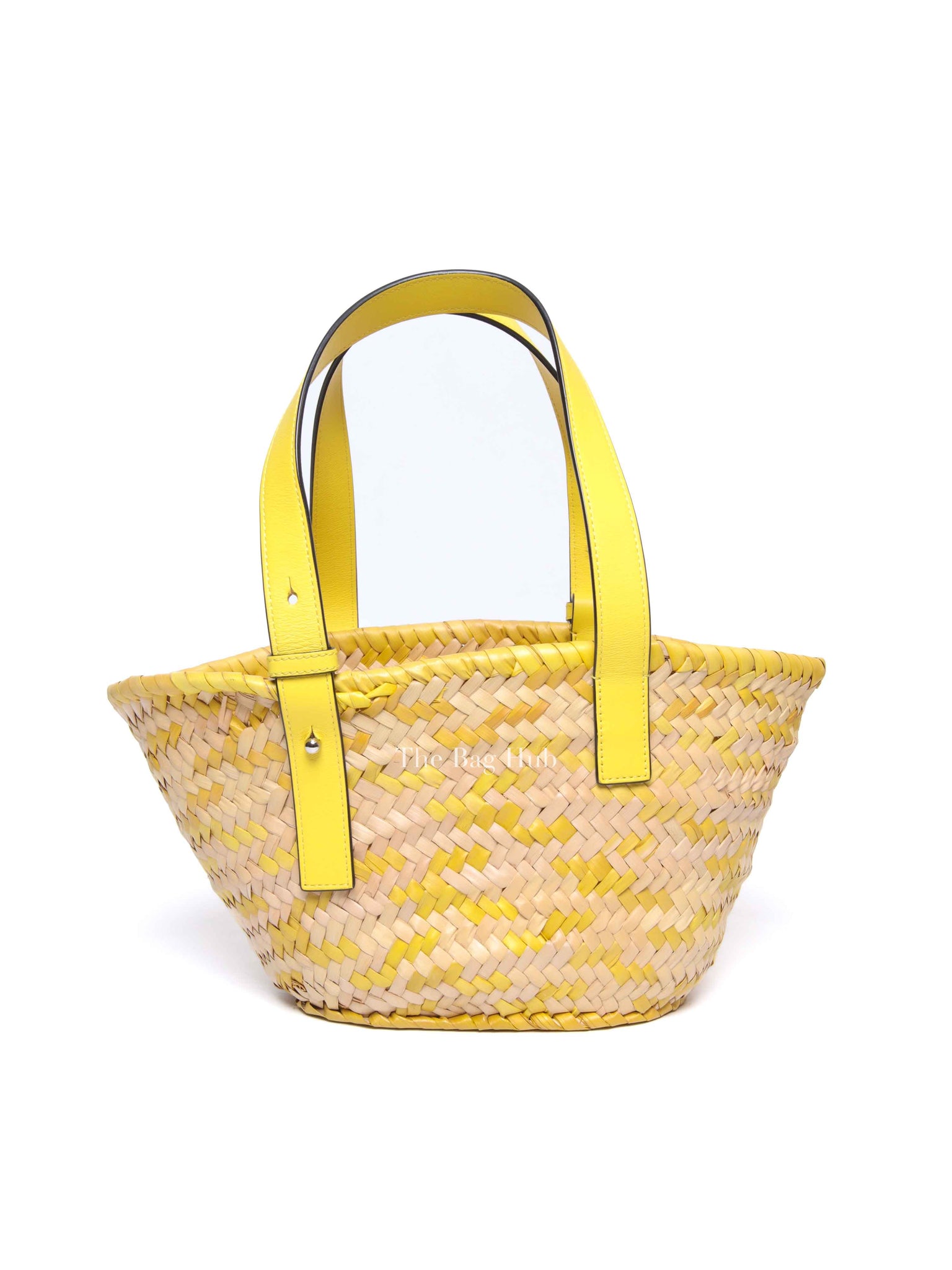 Loewe x Paula's Ibiza Yellow/Natural Confetti Raffia Small Basket Bag