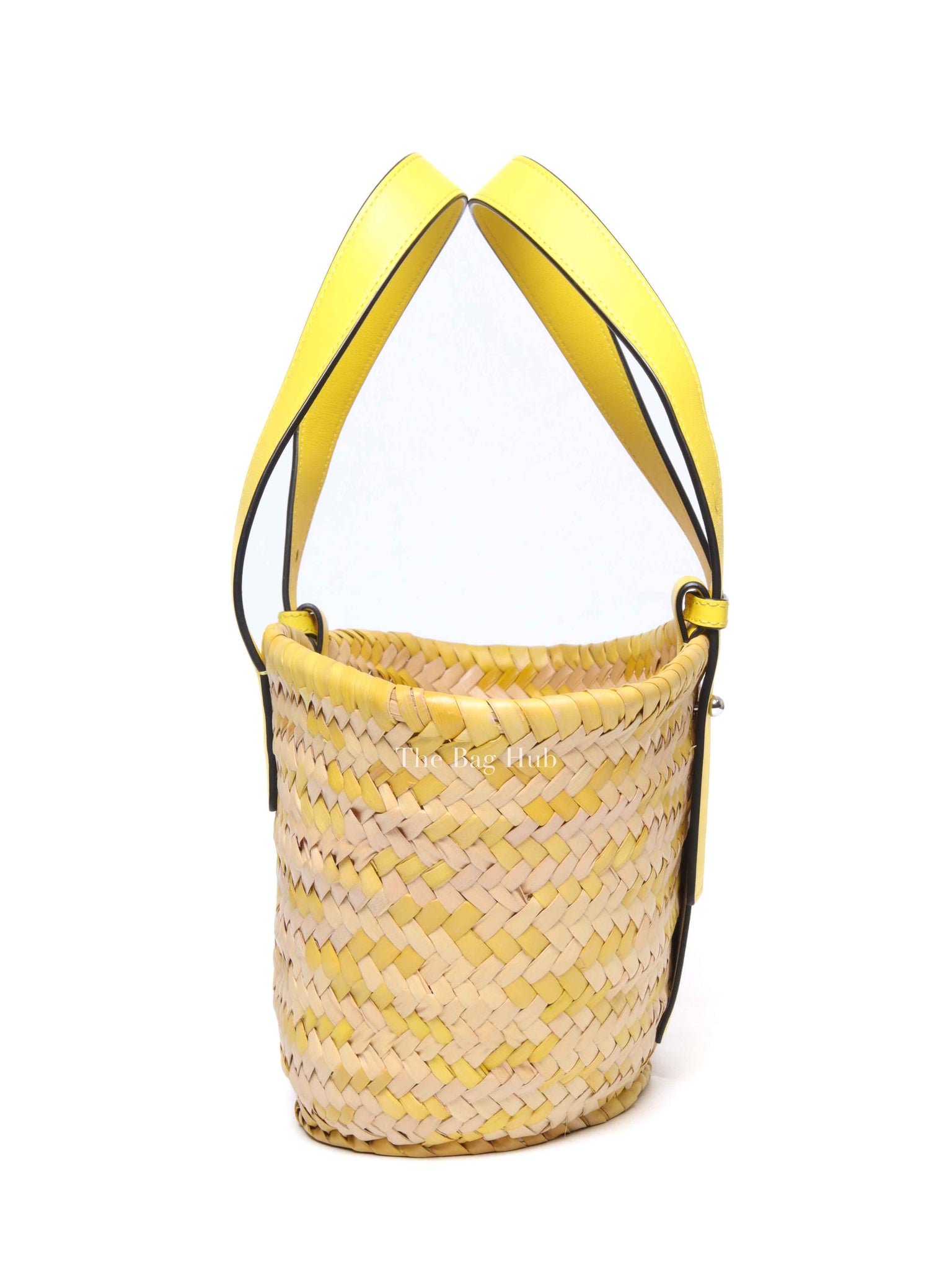 Loewe x Paula's Ibiza Yellow/Natural Confetti Raffia Small Basket Bag