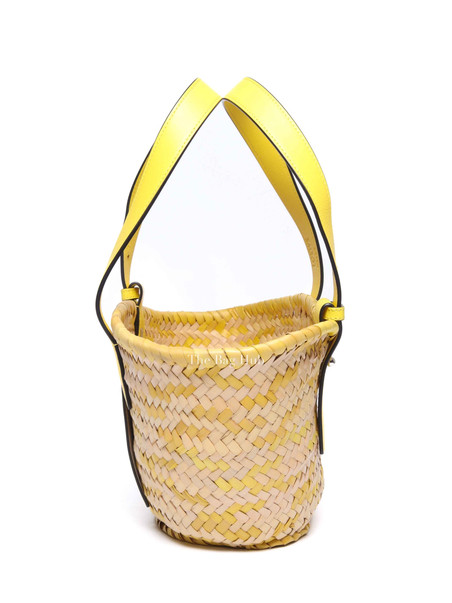 Loewe x Paula's Ibiza Yellow/Natural Confetti Raffia Small Basket Bag