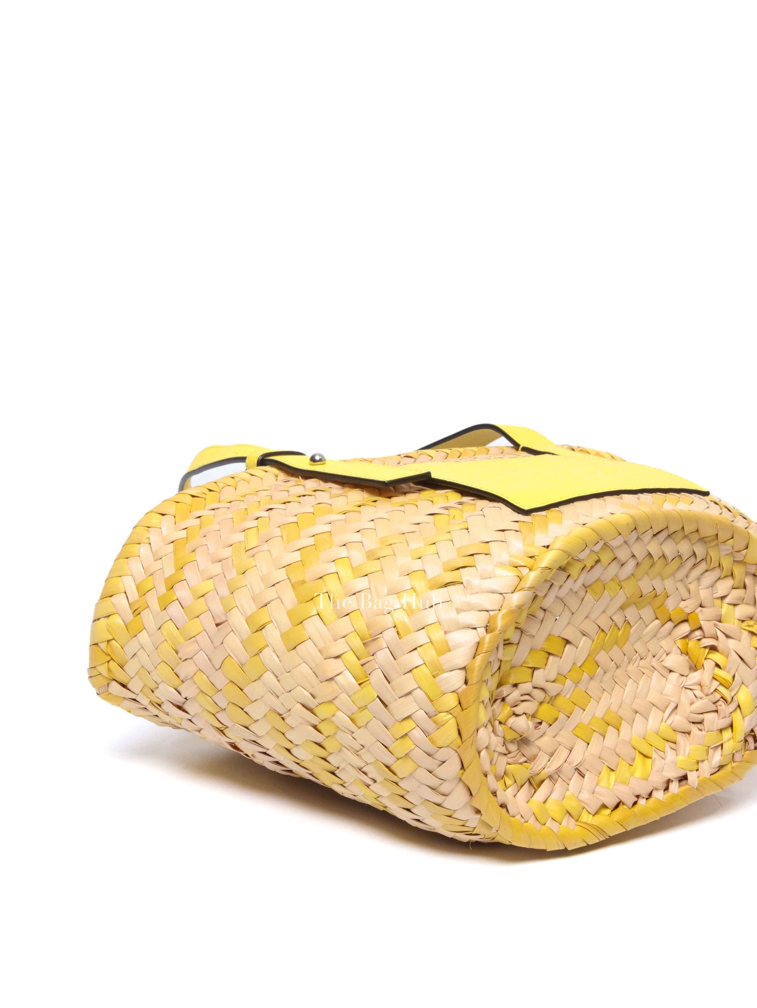 Loewe x Paula's Ibiza Yellow/Natural Confetti Raffia Small Basket Bag