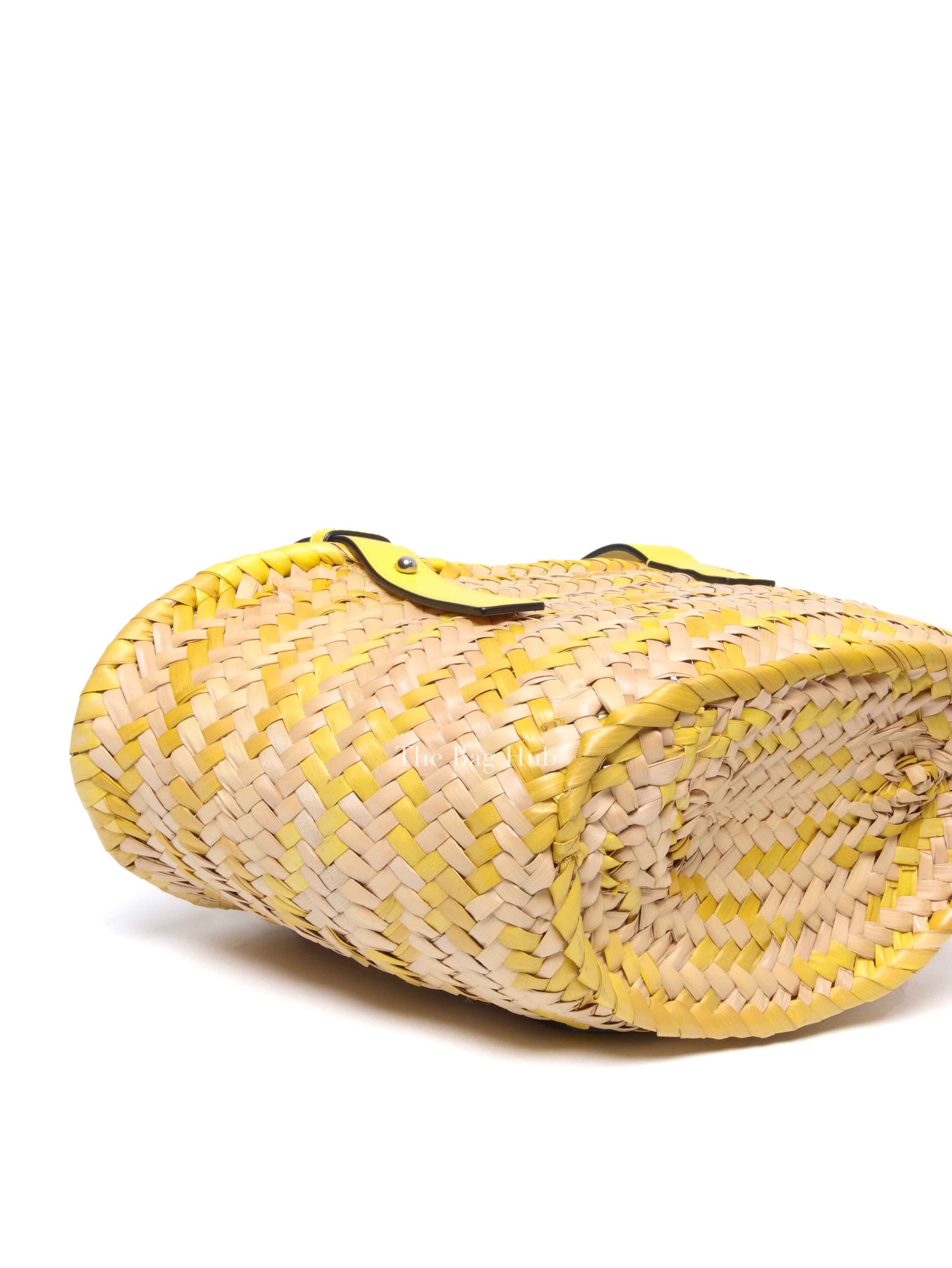 Loewe x Paula's Ibiza Yellow/Natural Confetti Raffia Small Basket Bag
