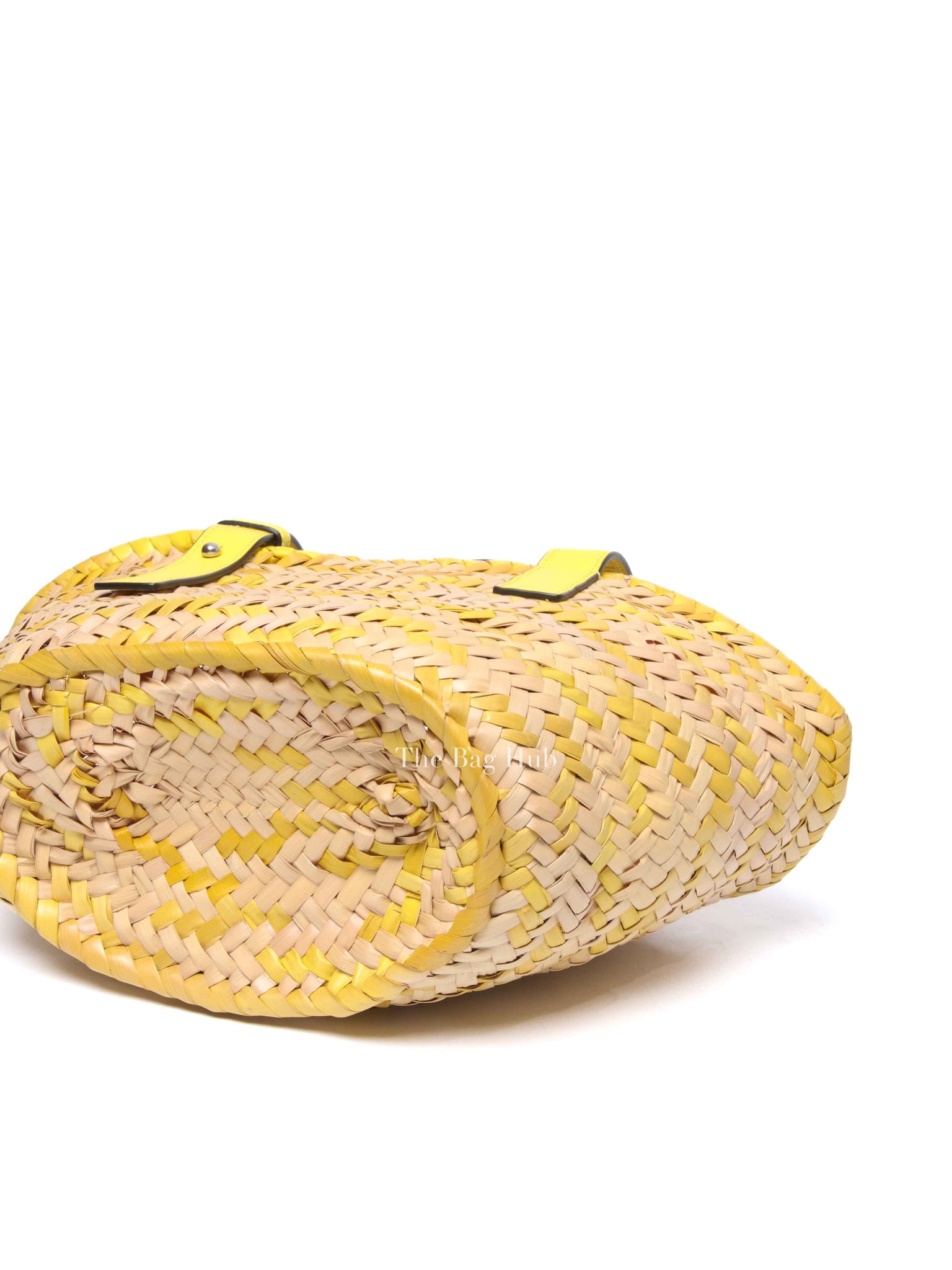 Loewe x Paula's Ibiza Yellow/Natural Confetti Raffia Small Basket Bag