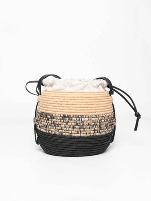 Loewe Black/Natural Raffia Beehive Basket Degrade Bag