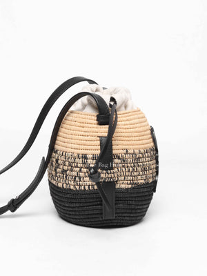 Loewe Black/Natural Raffia Beehive Basket Degrade Bag
