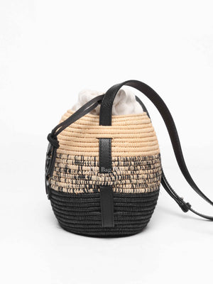 Loewe Black/Natural Raffia Beehive Basket Degrade Bag