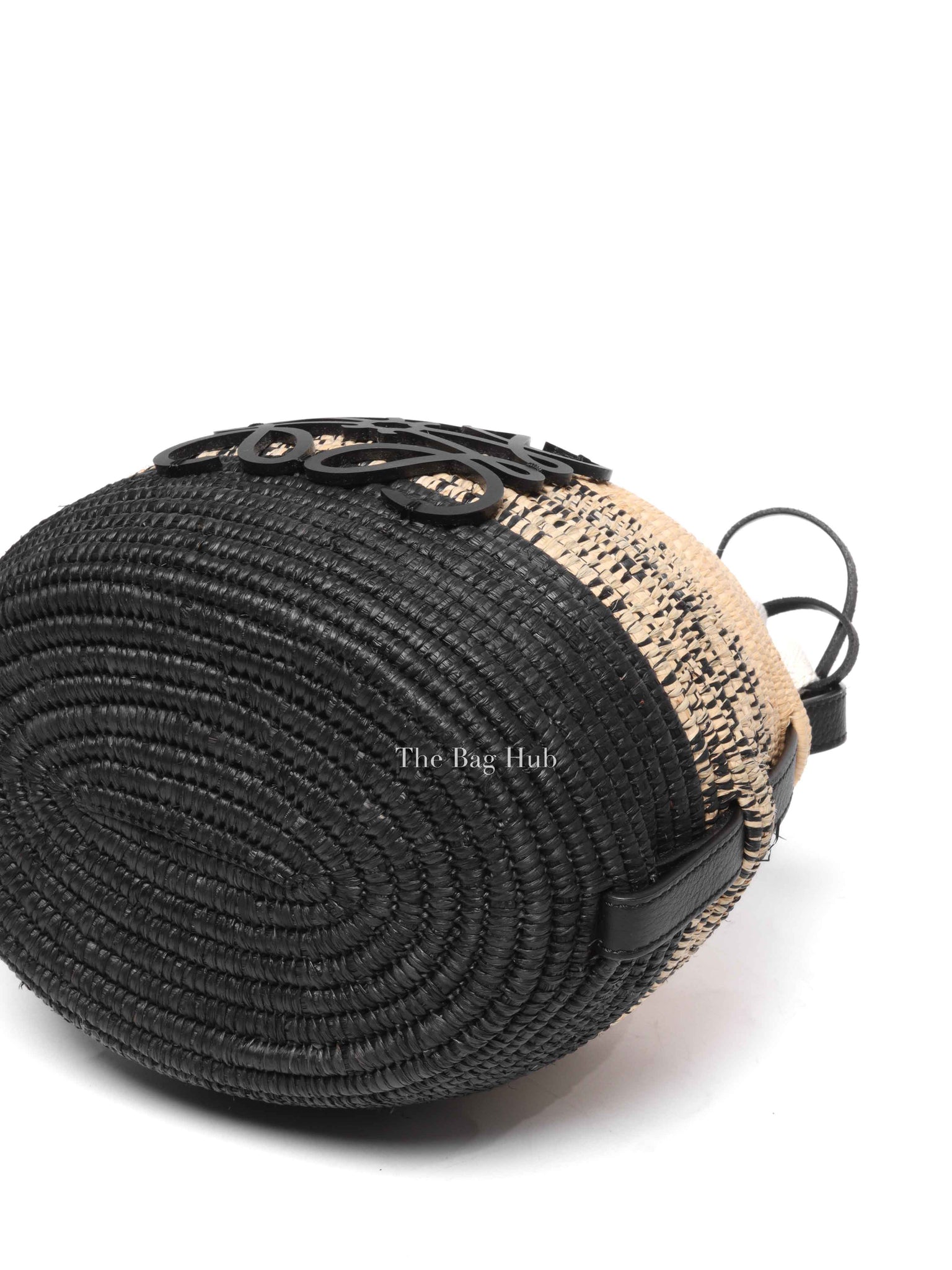 Loewe Black/Natural Raffia Beehive Basket Degrade Bag