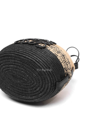 Loewe Black/Natural Raffia Beehive Basket Degrade Bag