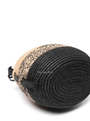Loewe Black/Natural Raffia Beehive Basket Degrade Bag