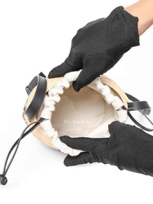 Loewe Black/Natural Raffia Beehive Basket Degrade Bag