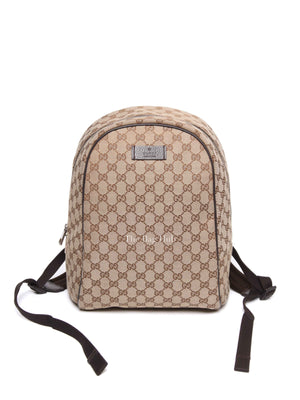 Gucci Beige Brown Monogram Canvas Backpack