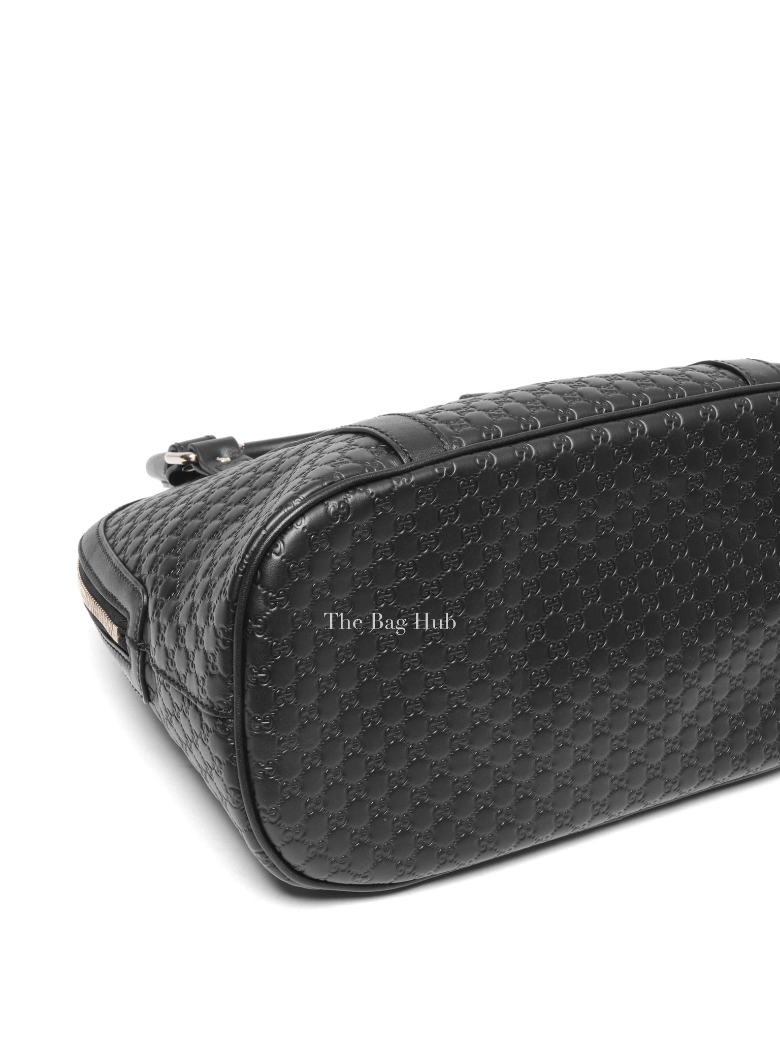 Gucci Black Leather Microguccissima Medium Dome Crossbody Bag