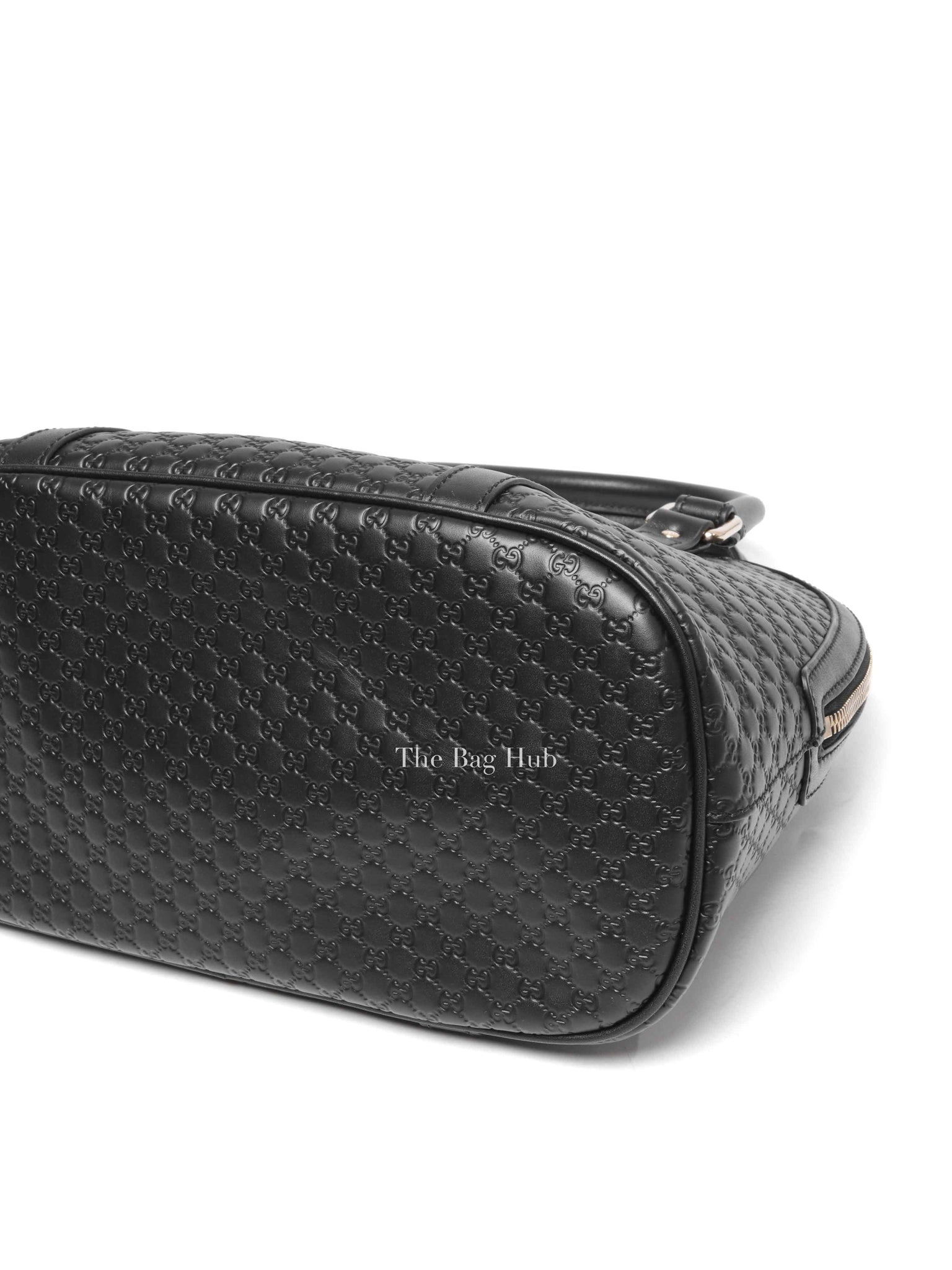 Gucci Black Leather Microguccissima Medium Dome Crossbody Bag