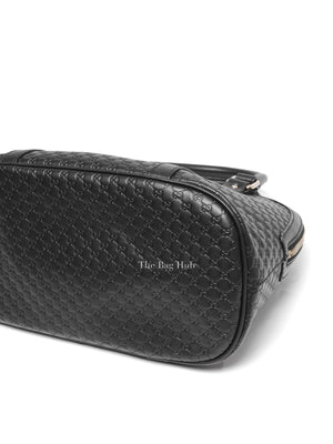 Gucci Black Leather Microguccissima Medium Dome Crossbody Bag