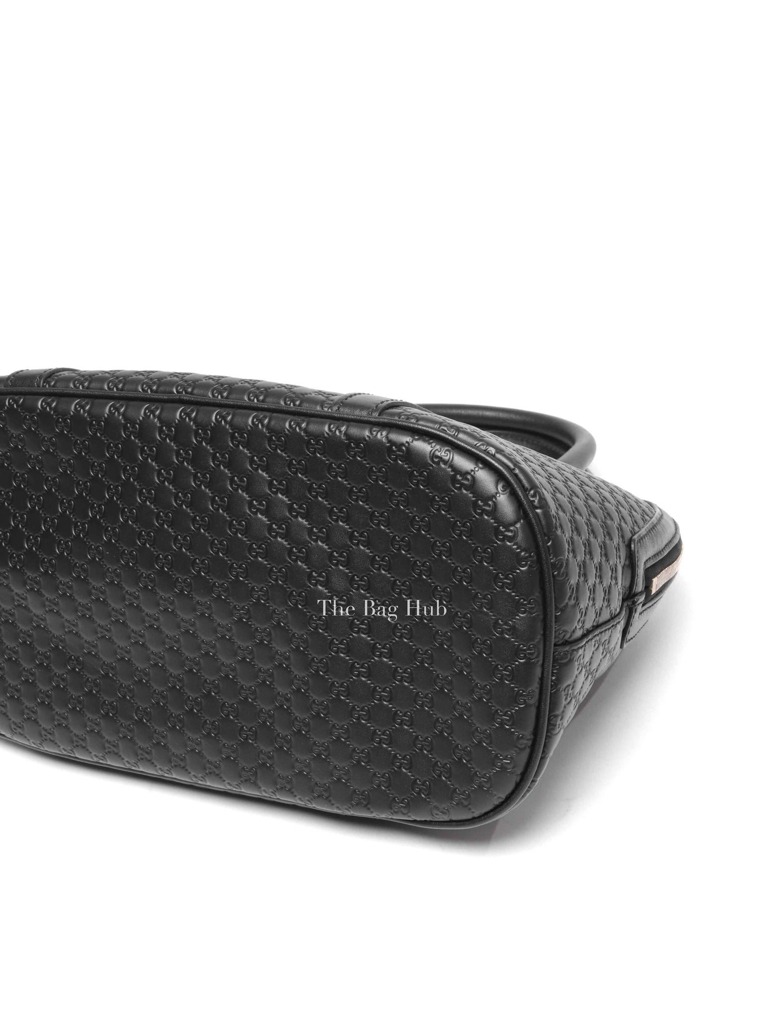 Gucci Black Leather Microguccissima Medium Dome Crossbody Bag