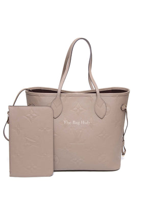 Louis Vuitton Turtledove Leather Empreinte Monogram Giant Neverfull MM Tote Bag