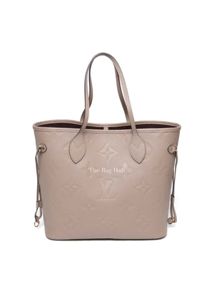 Louis Vuitton Turtledove Leather Empreinte Monogram Giant Neverfull MM Tote Bag