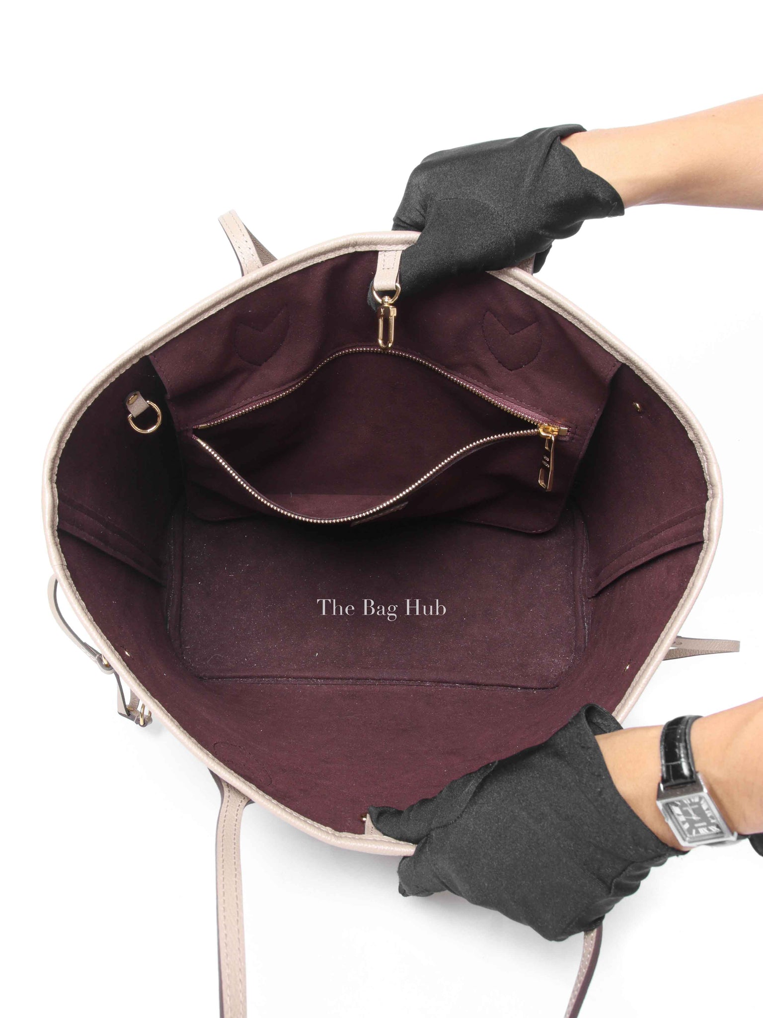 Louis Vuitton Turtledove Leather Empreinte Monogram Giant Neverfull MM Tote Bag