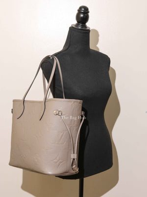 Louis Vuitton Turtledove Leather Empreinte Monogram Giant Neverfull MM Tote Bag