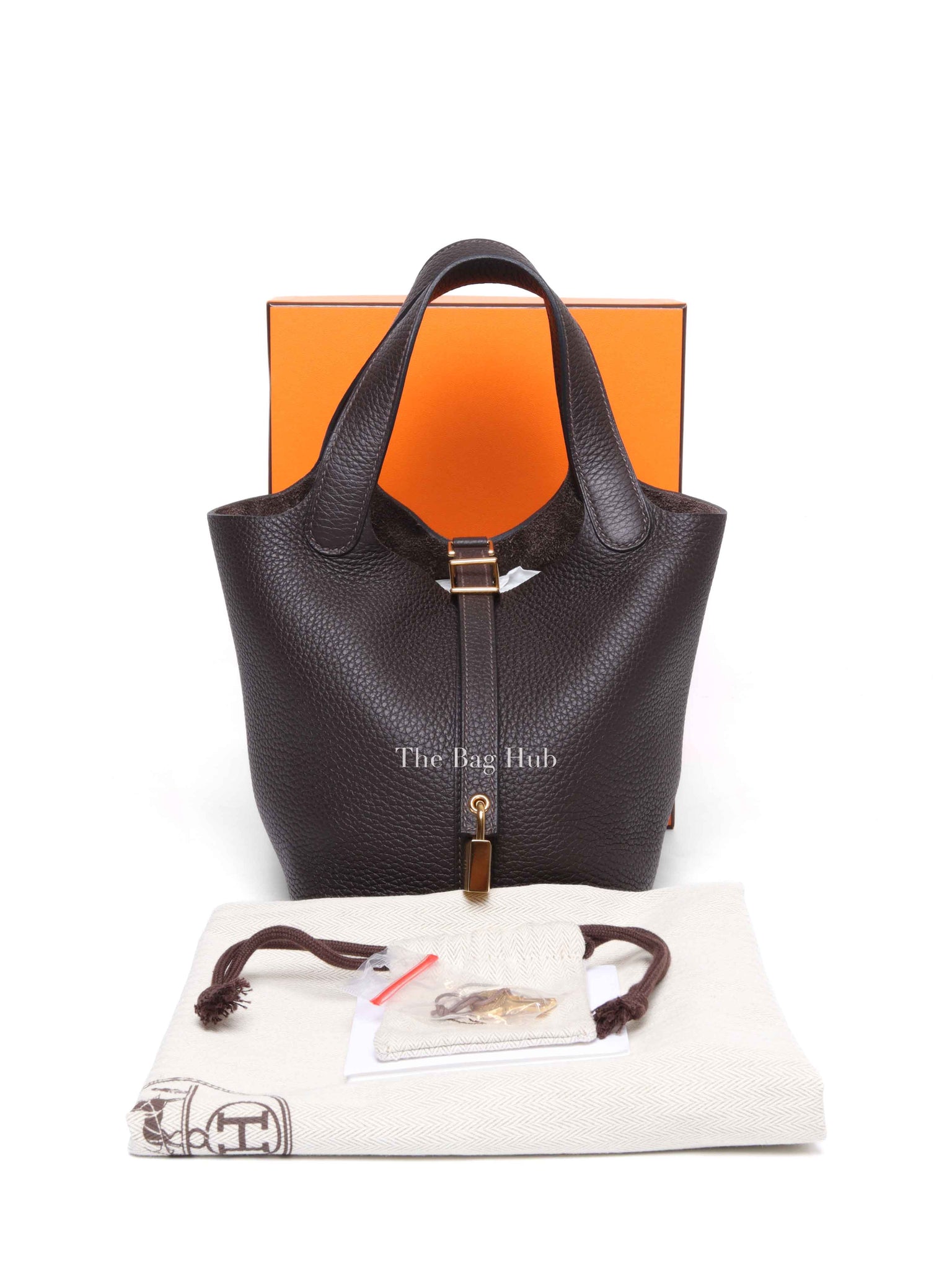 Hermes Ebene Taurillon Clemence Leather Picotin Lock Bag