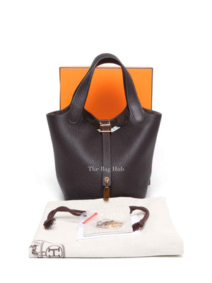 Hermes Ebene Taurillon Clemence Leather Picotin Lock Bag