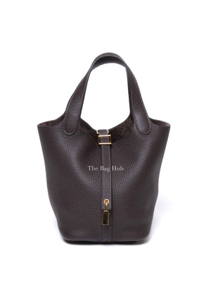 Hermes Ebene Taurillon Clemence Leather Picotin Lock Bag