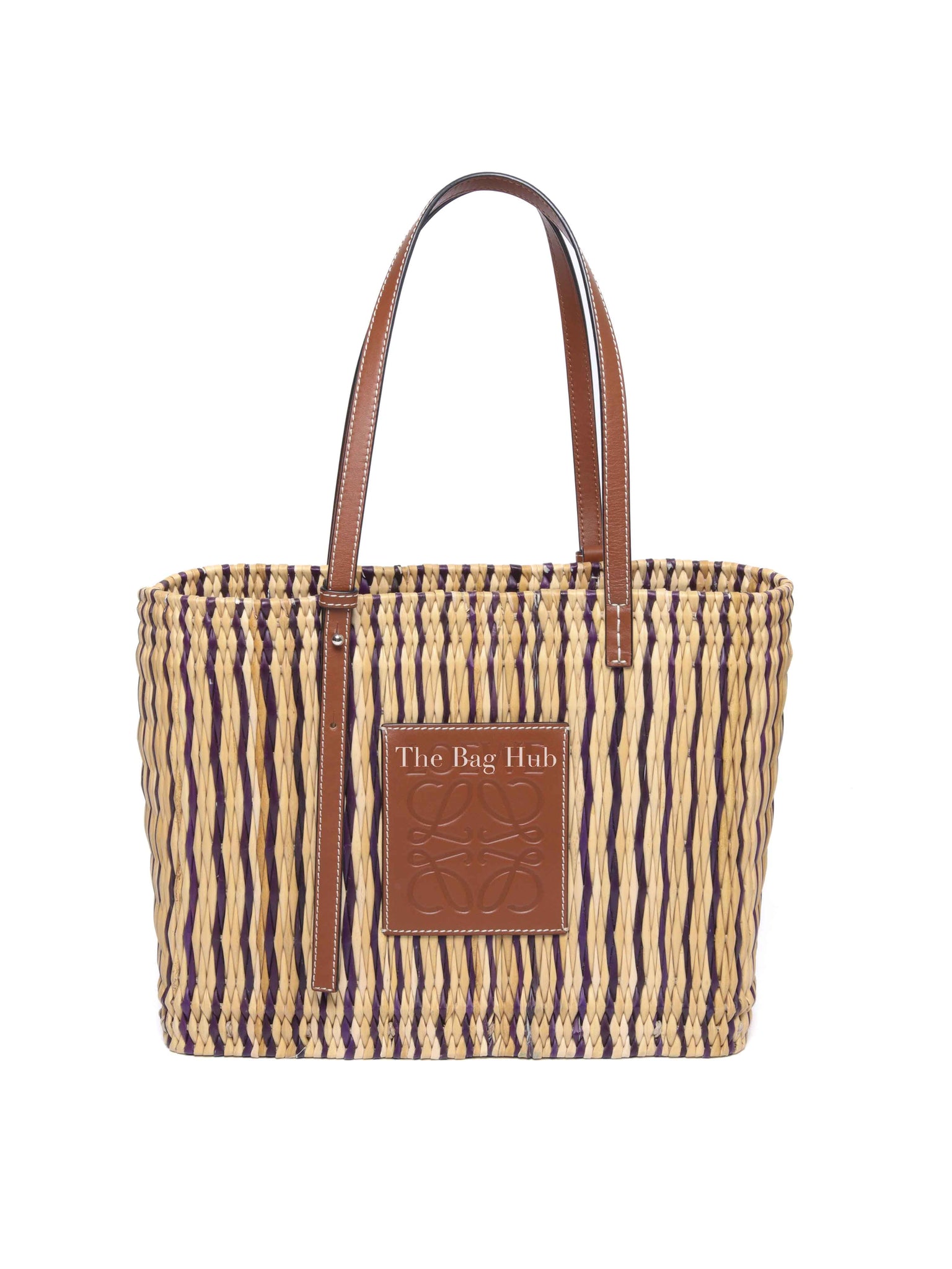 Loewe Tan/Natural Raffia Paula's Ibiza Reed Square Basket Tote Bag