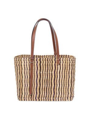 Loewe Tan/Natural Raffia Paula's Ibiza Reed Square Basket Tote Bag