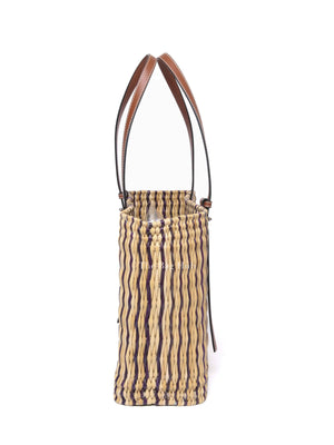 Loewe Tan/Natural Raffia Paula's Ibiza Reed Square Basket Tote Bag