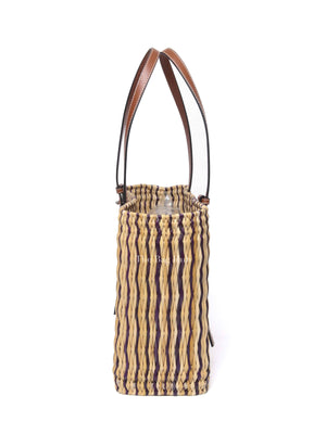 Loewe Tan/Natural Raffia Paula's Ibiza Reed Square Basket Tote Bag