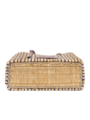 Loewe Tan/Natural Raffia Paula's Ibiza Reed Square Basket Tote Bag