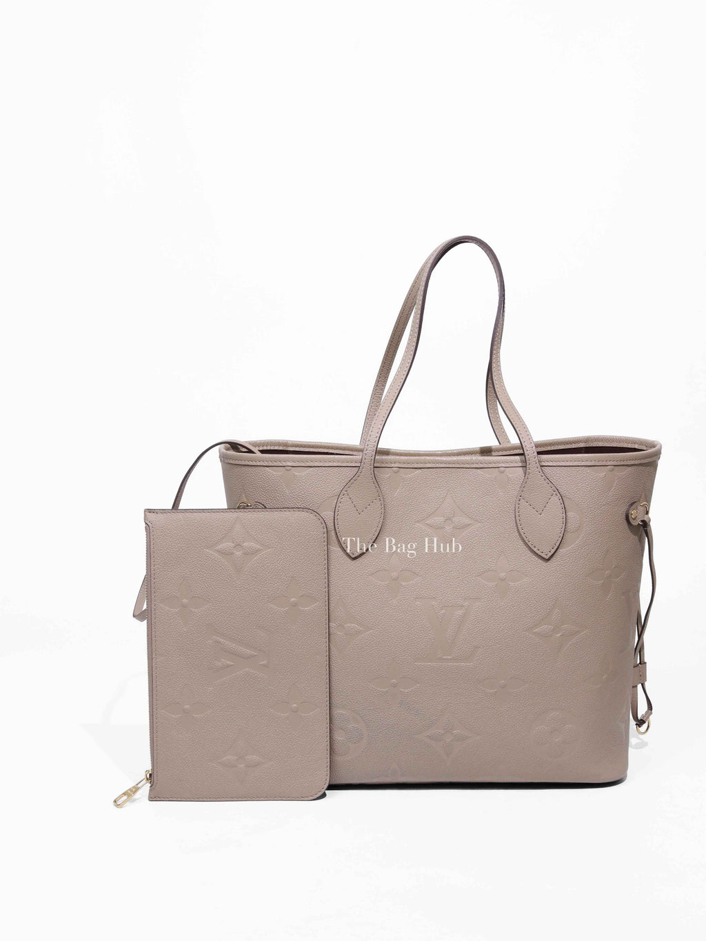 Louis Vuitton Turtledove Leather Empreinte Monogram Giant Neverfull MM Tote Bag