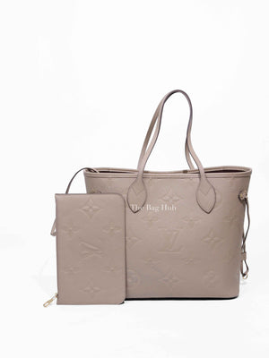 Louis Vuitton Turtledove Leather Empreinte Monogram Giant Neverfull MM Tote Bag
