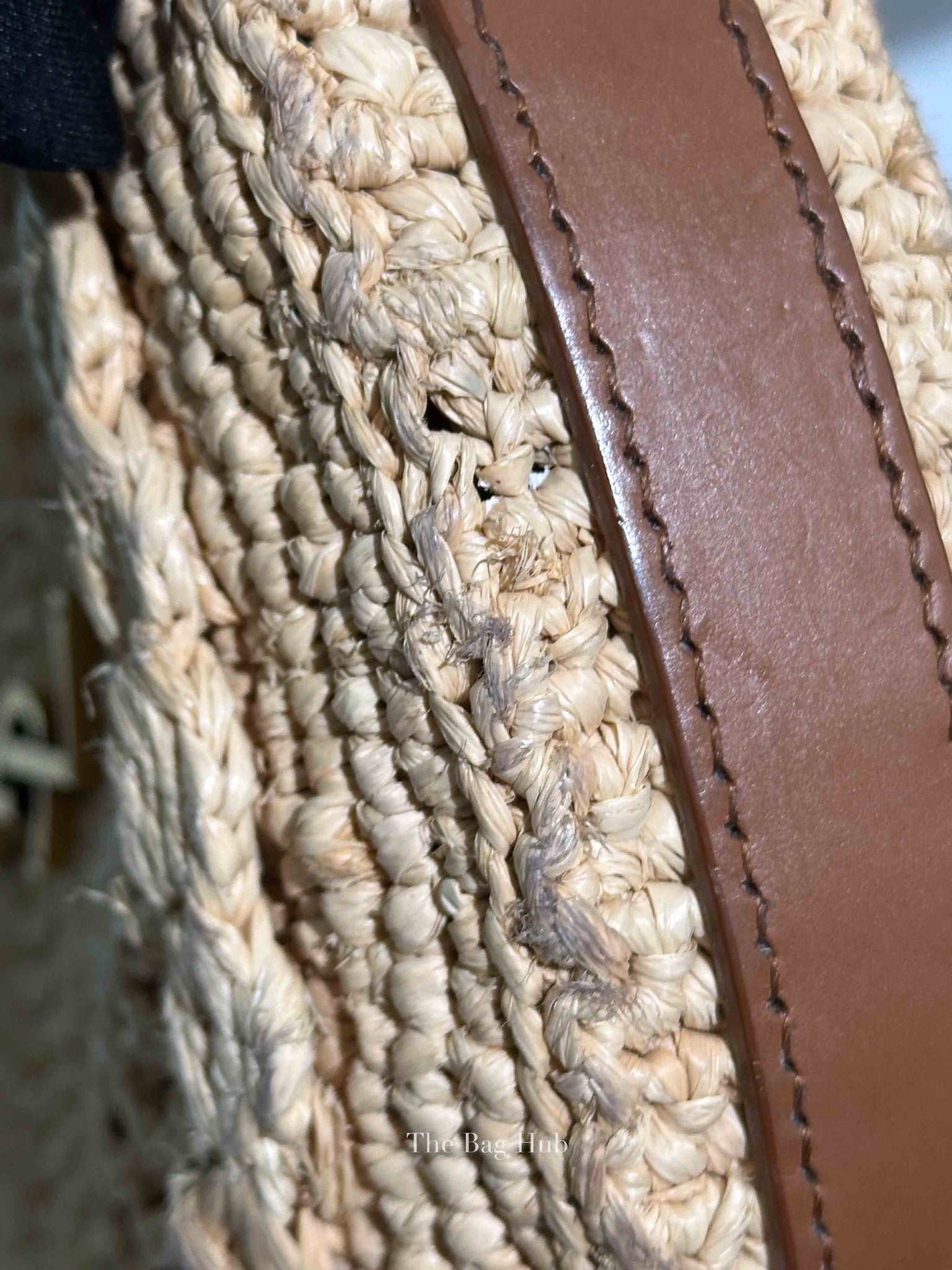 Saint Laurent Natural Raffia Round Crossbody Bag
