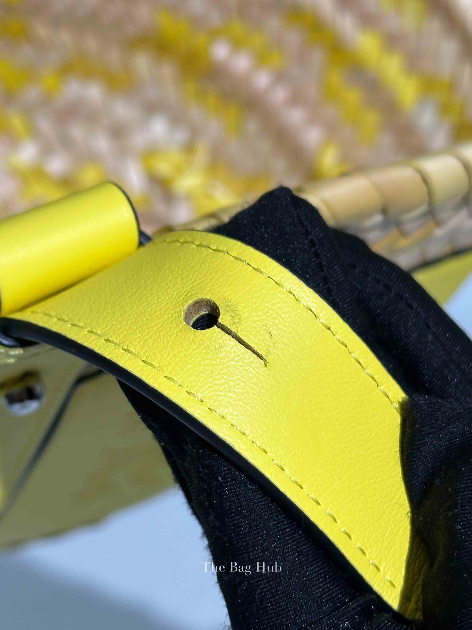 Loewe x Paula's Ibiza Yellow/Natural Confetti Raffia Small Basket Bag