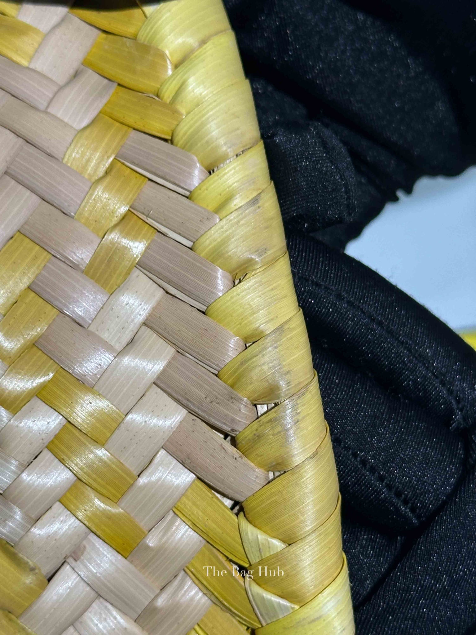 Loewe x Paula's Ibiza Yellow/Natural Confetti Raffia Small Basket Bag