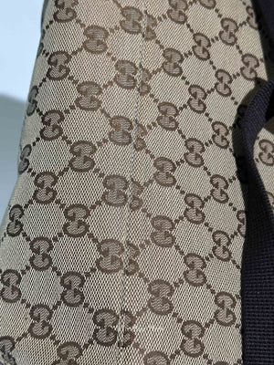 Gucci Beige Brown Monogram Canvas Backpack