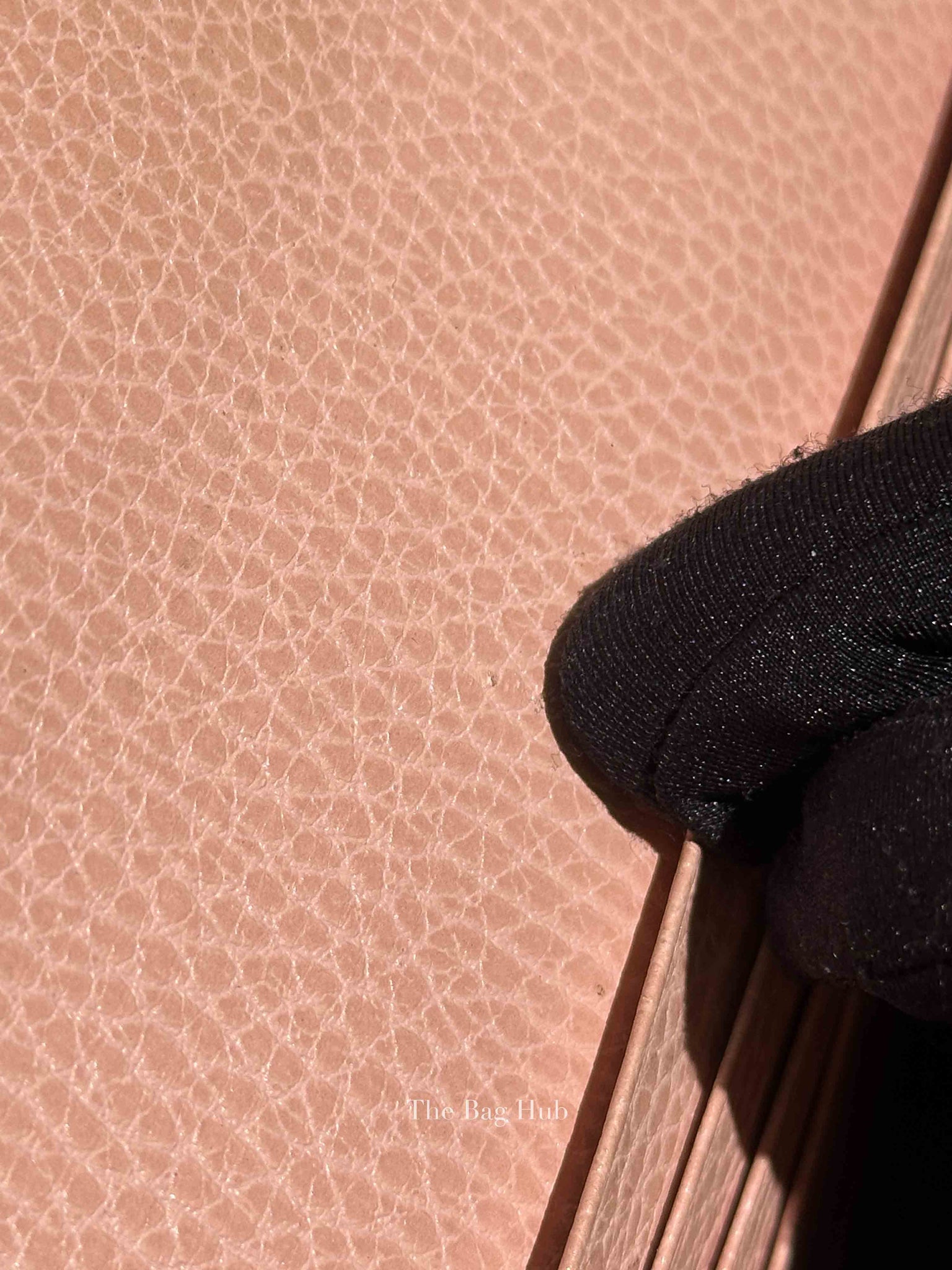 Gucci Pink Leather And Canvas GG Supreme Monogram GG Marmont Dollar Continental Wallet