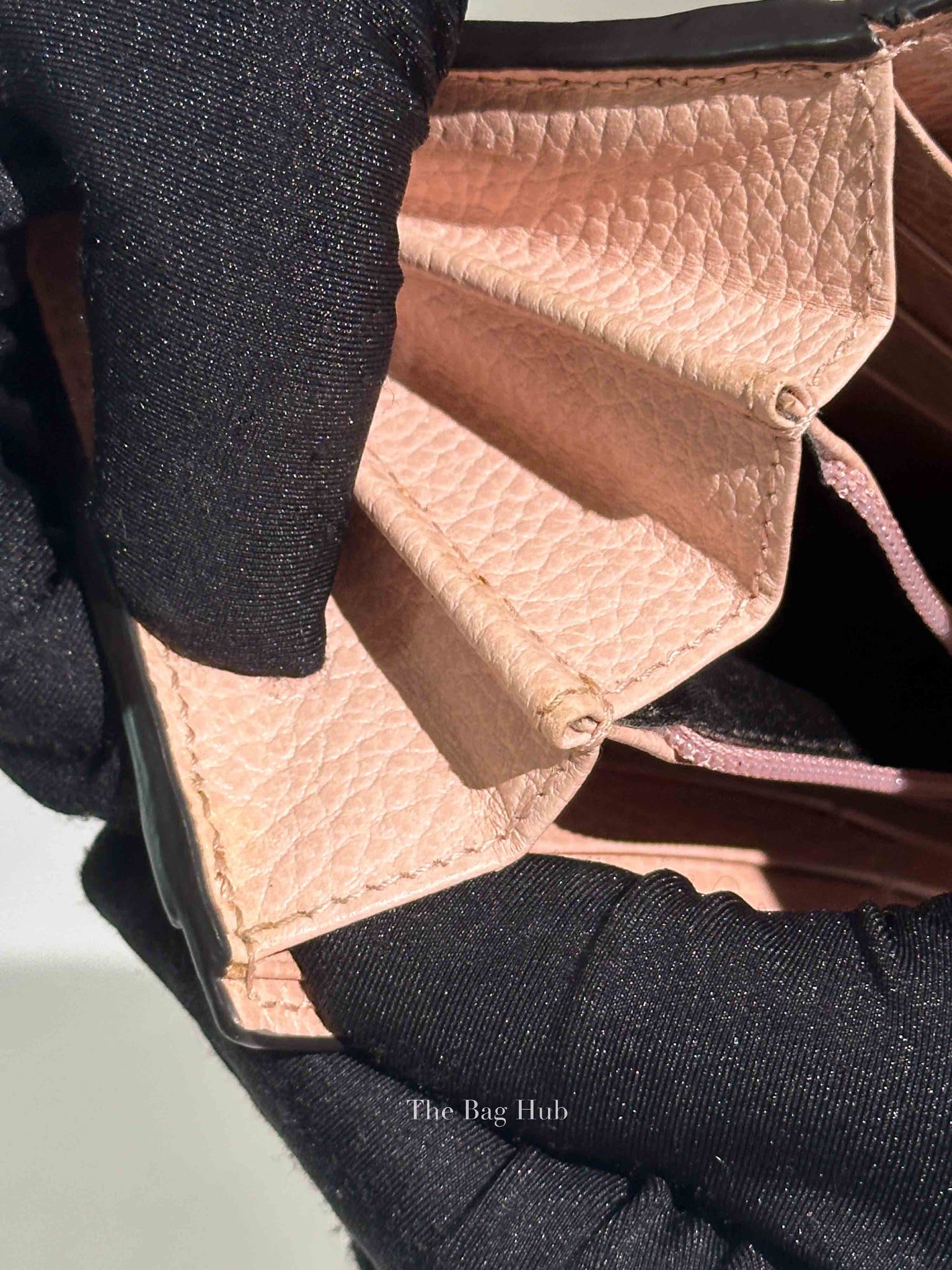 Gucci Pink Leather And Canvas GG Supreme Monogram GG Marmont Dollar Continental Wallet