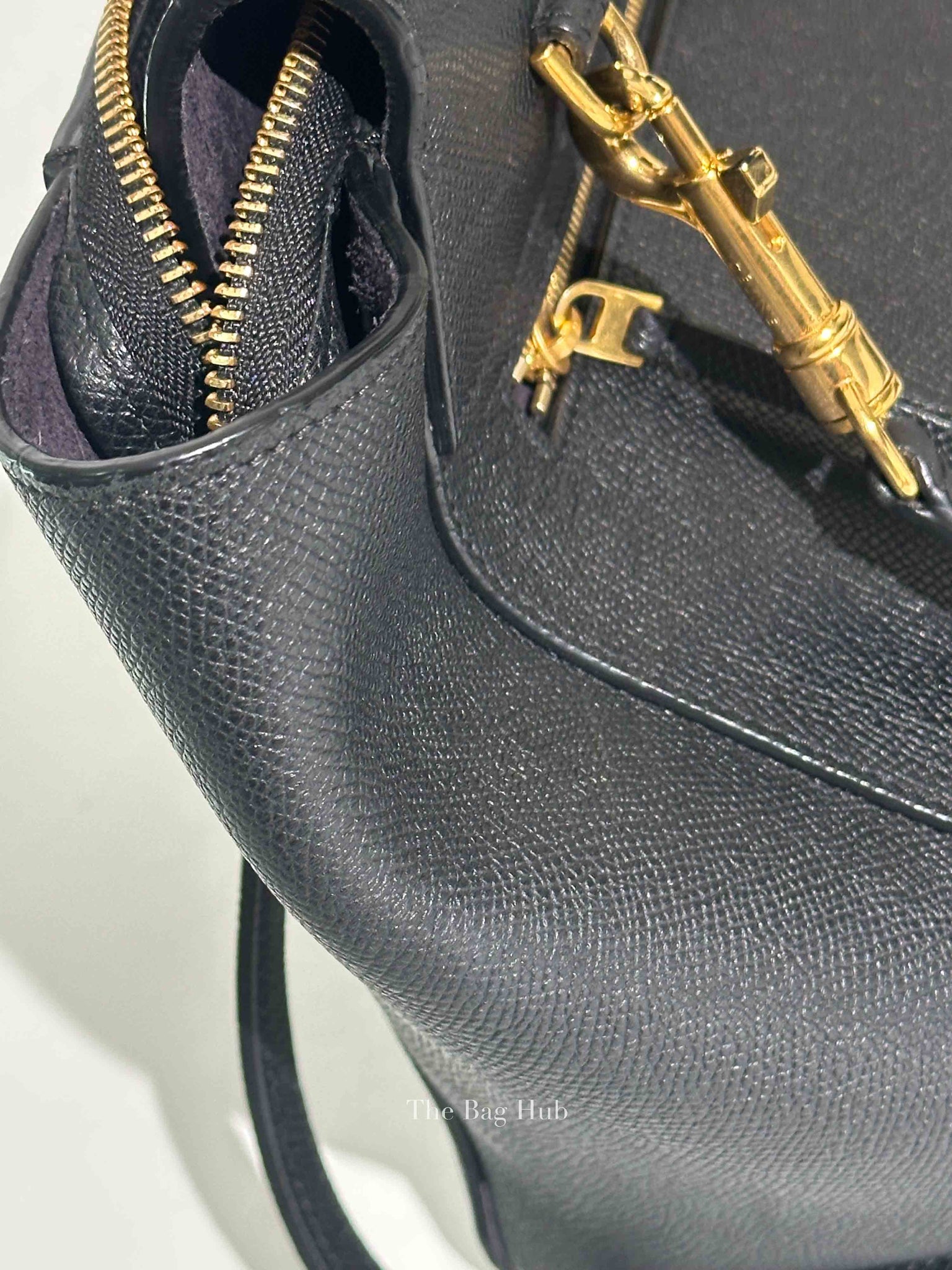 Celine Black Grained Calfskin Leather Micro Belt Bag